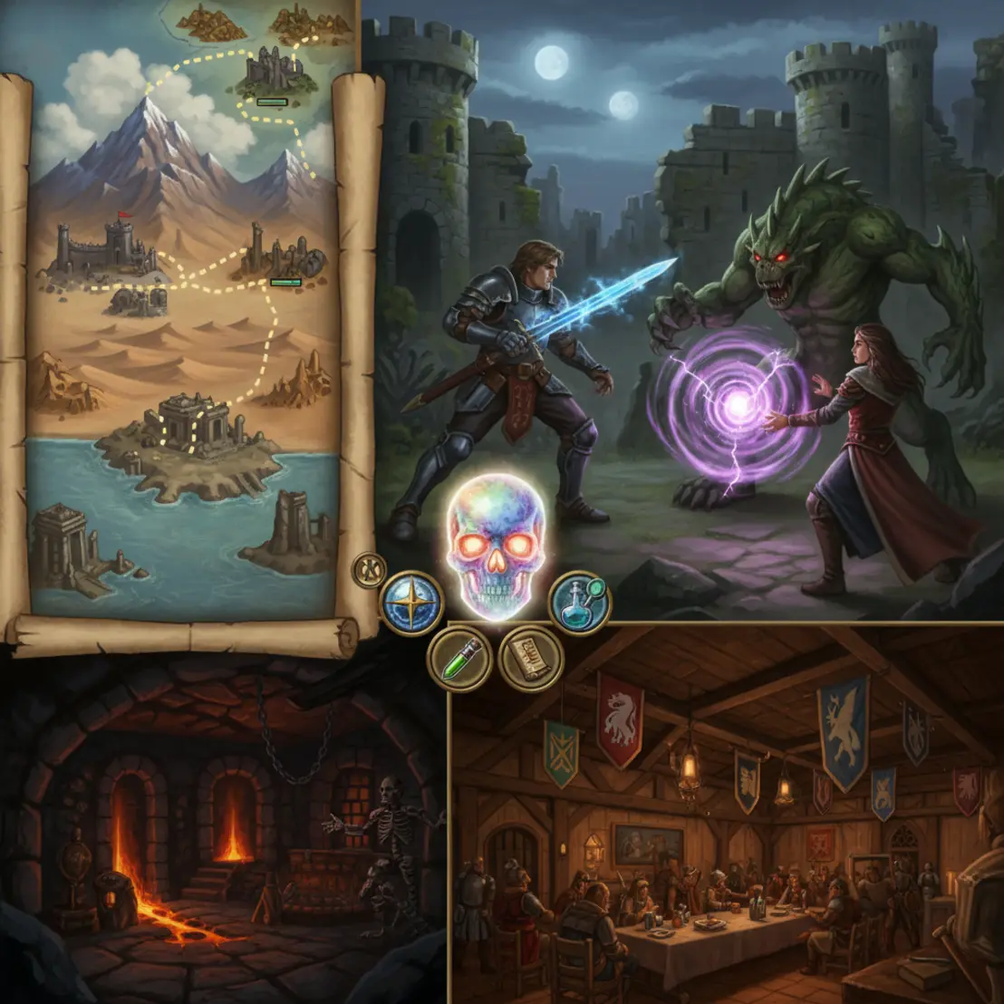 Mage's Skull fantasy computer game arena profile image